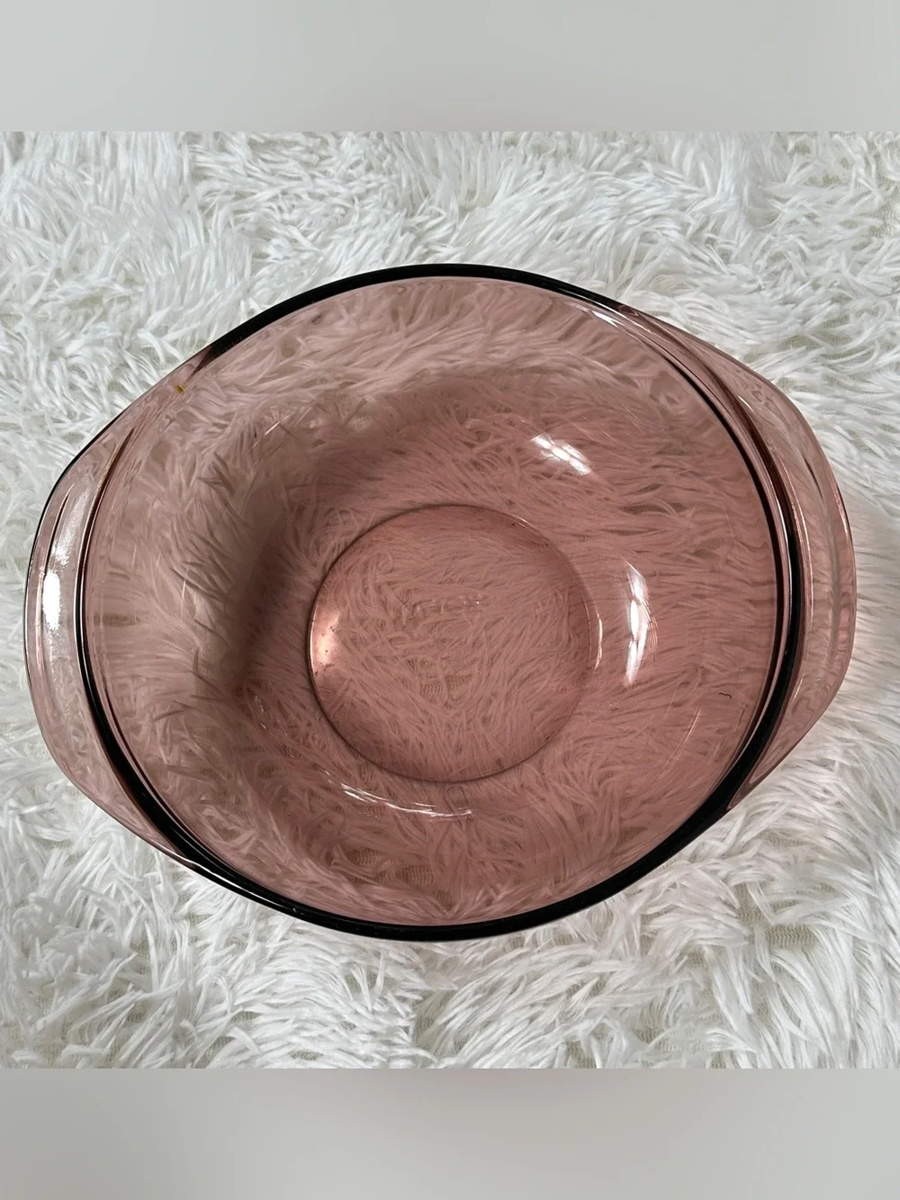 Pyrex 2 Qt Casserole Dish 024 w Lid Cranberry Purple Vintage Glass Made In USA